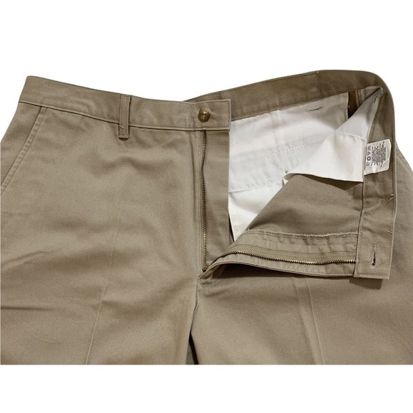 Vtg 90s Savile Row Khaki Tan Beige Wrinkle Free Pants Tag 36x30 Actual 34x29.5 - Picture 5 of 12